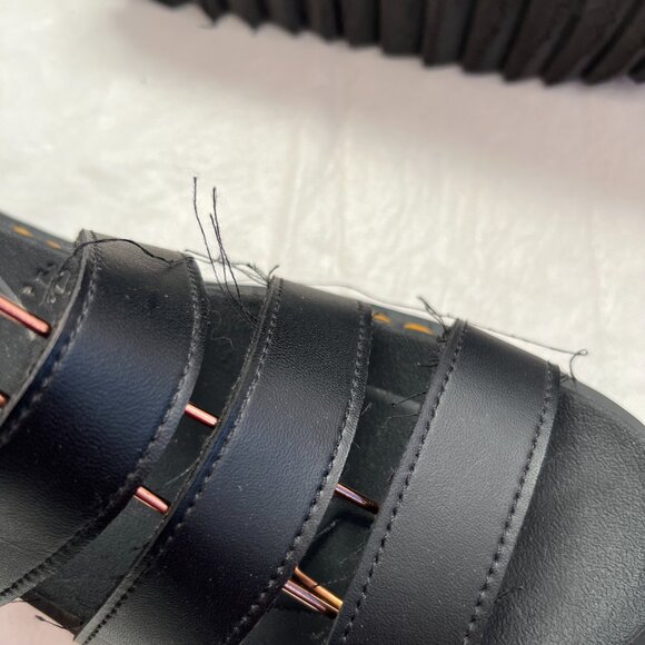 Dr Martens Vegan Blaire sandals US womens 8 black faux leather buckle chunky doc - Picture 9 of 11